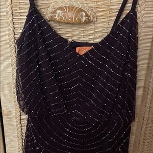 Plum sequin mini dress